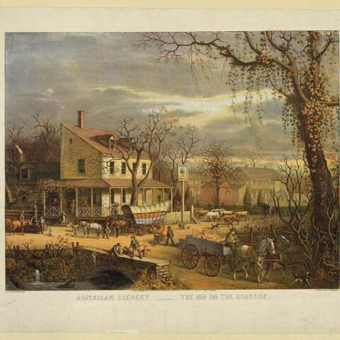 oleograph print of American scene