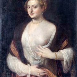 Portrait of woman showing breast - New Titian painting discovered