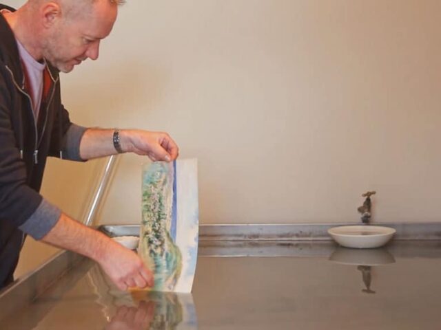 Float washing a watercolour painting