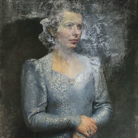 Water damaged oil painting in need of restoration
