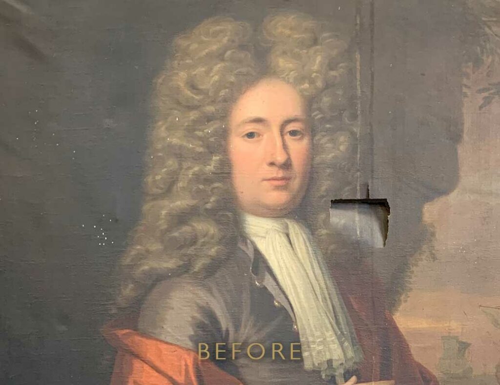 Torn Oil Painting - Before