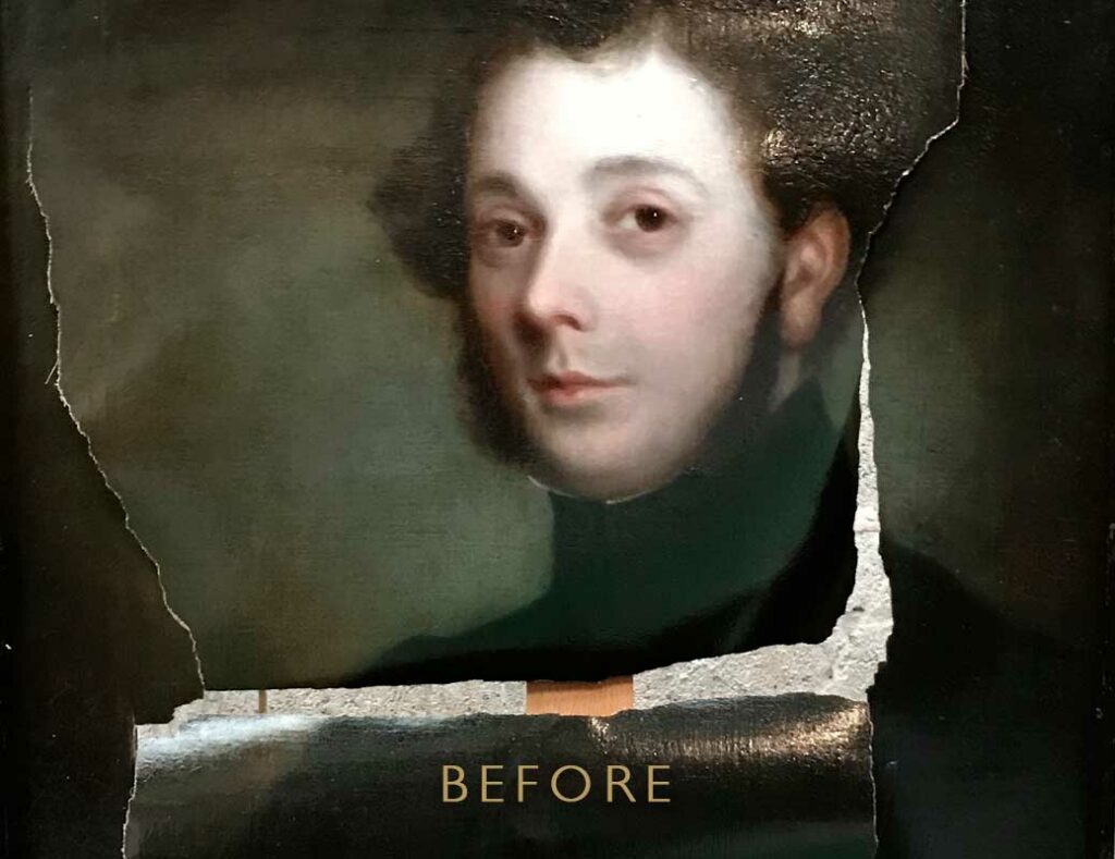 Oil Painting Tear Gentleman - Before