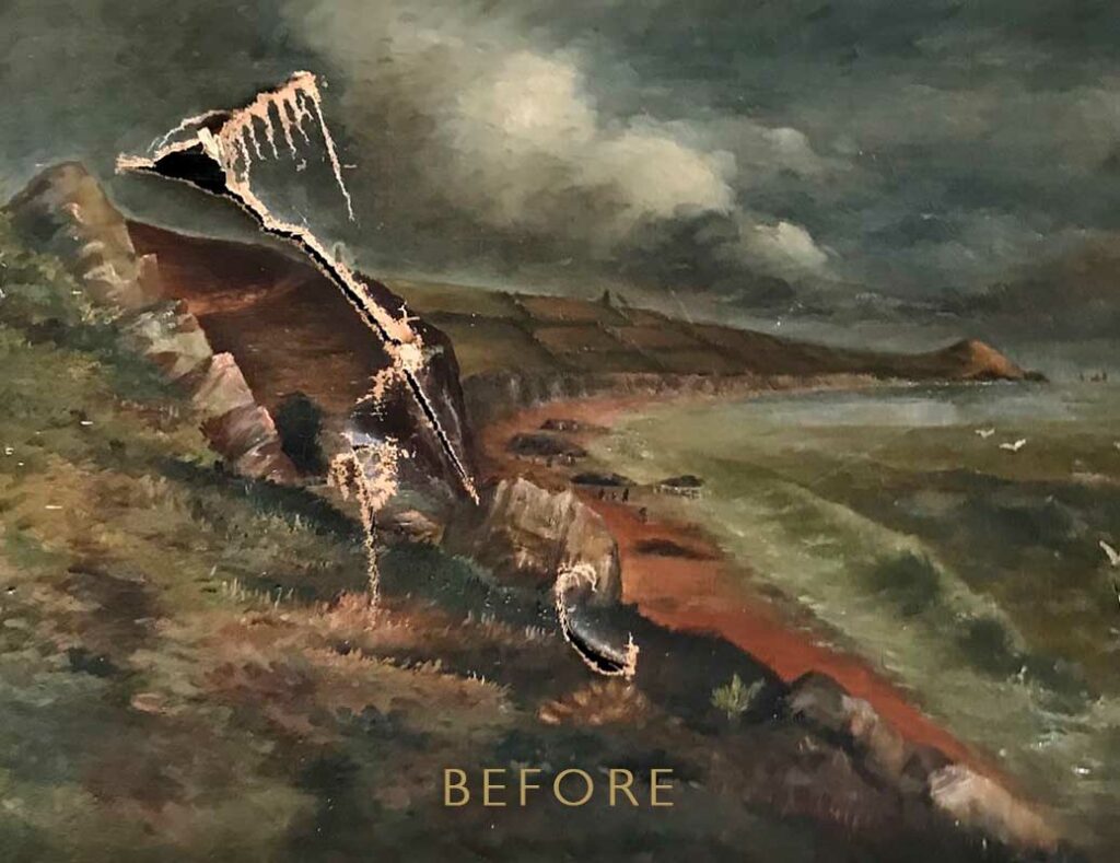 Oil Painting Tear Sea - Before