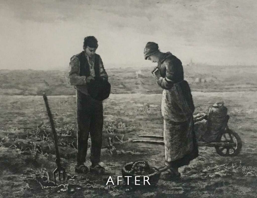 After restoration on tear repair on lithograph