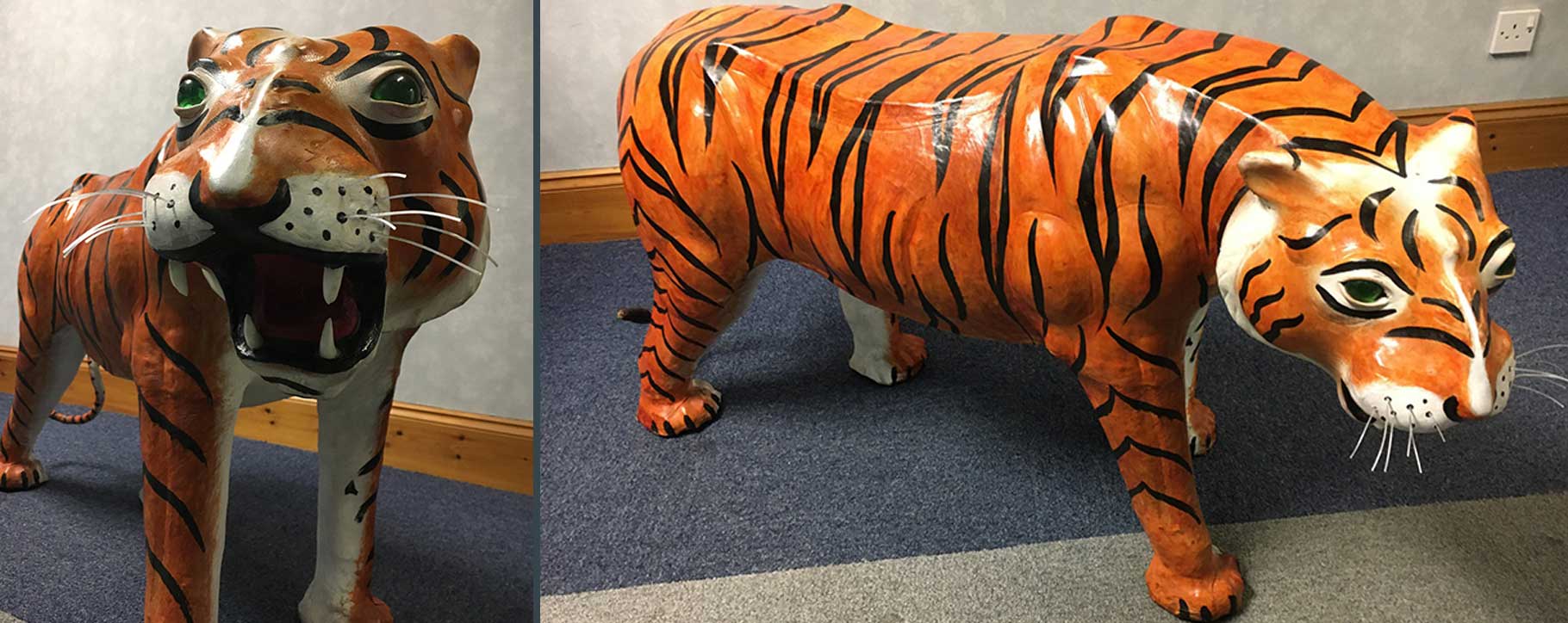 Restoration of a papiermâché tiger Fine Art Restoration Company