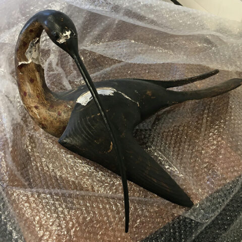 Ceramic bird before restoration
