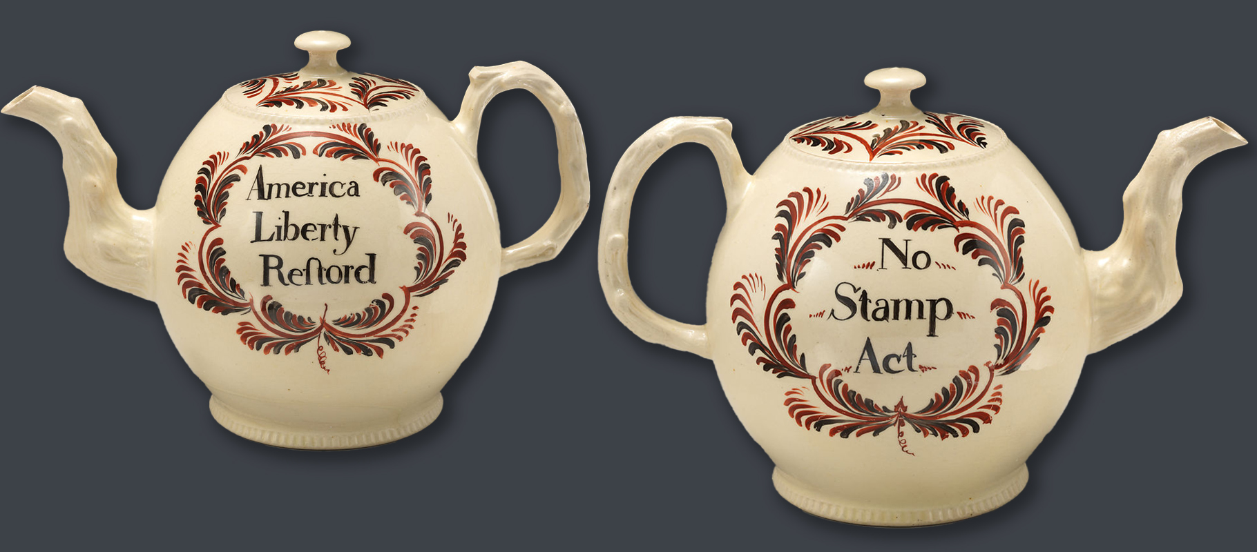 American stamp act teapot