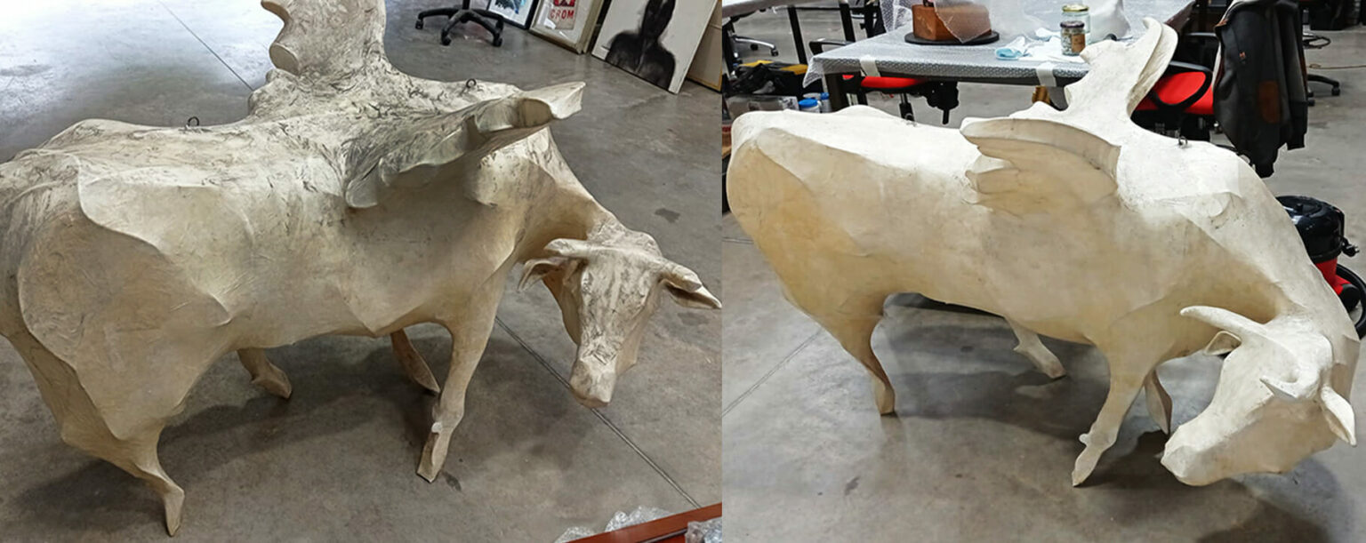 Papiermâché preservation restoring unconventional artworks