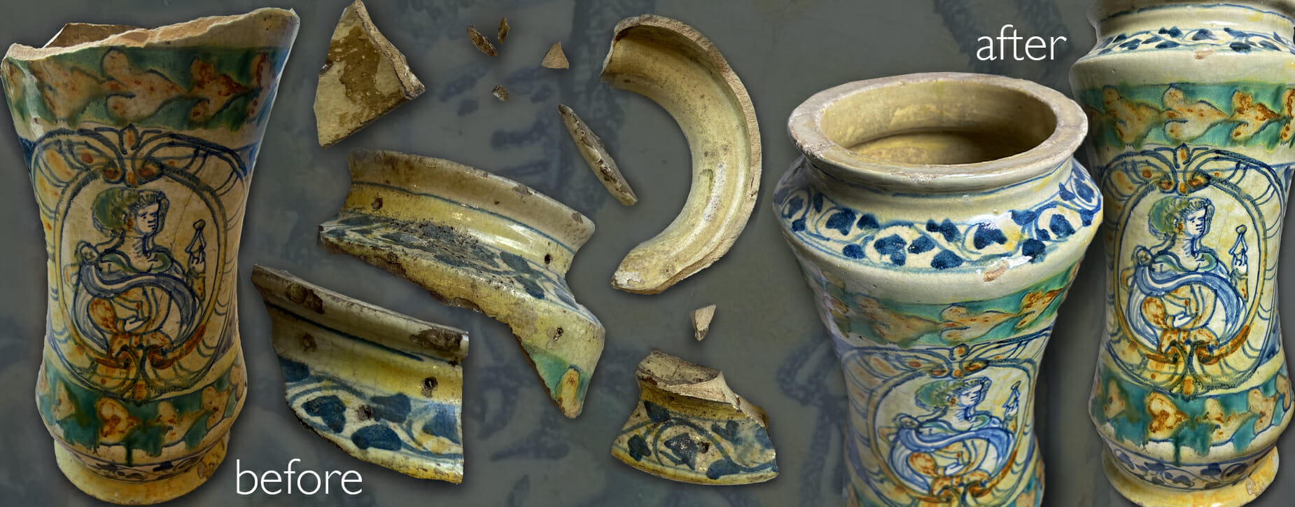 Maiolica Vase Ceramics Pottery Restoration