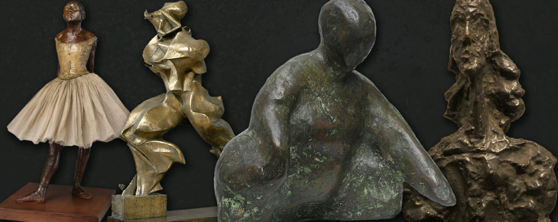 Modern contemporary bronze sculptures