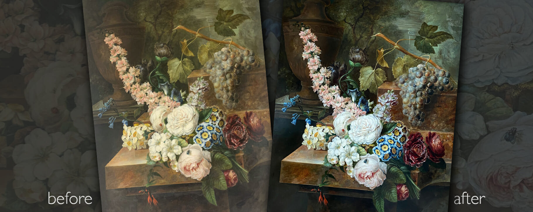 Rococo flowers restoration