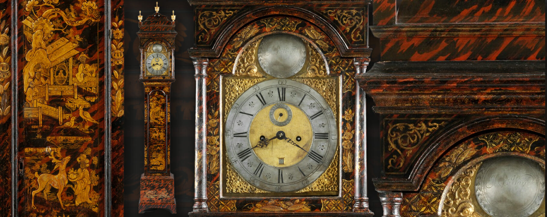 18th century japanned longcase clock