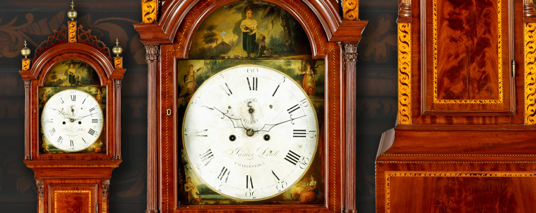 Regency painted dial clock
