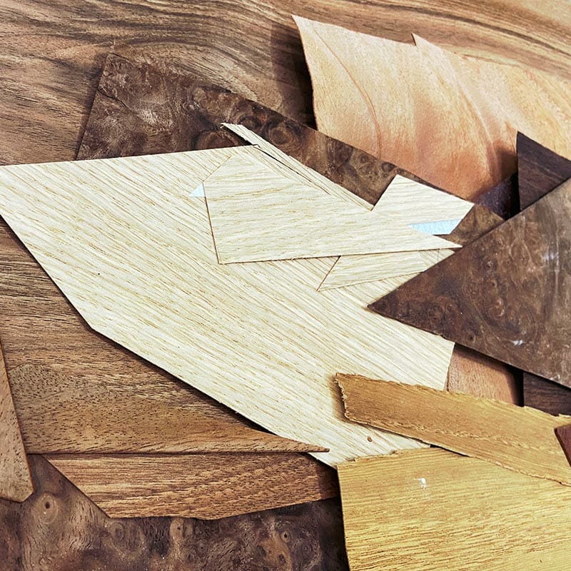 different slices of veneer for furniture