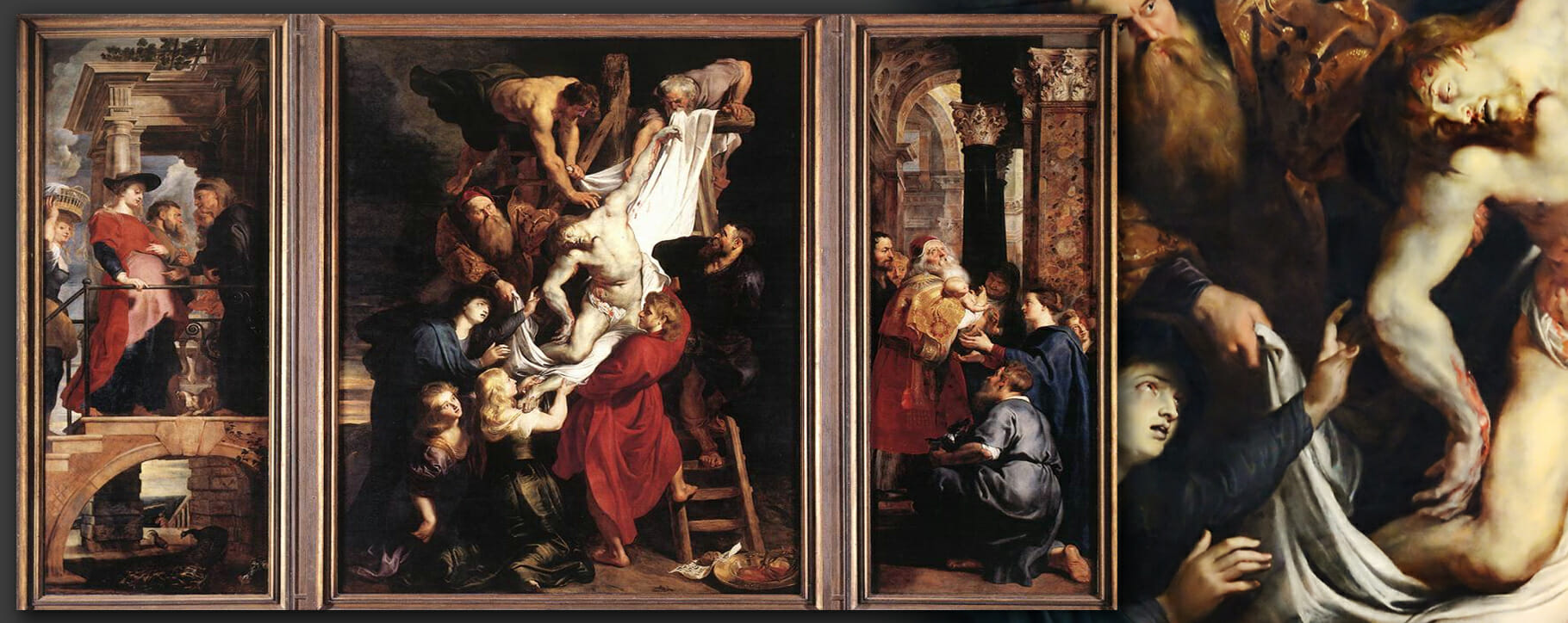 Descent from the cross rubens altarpiece painting