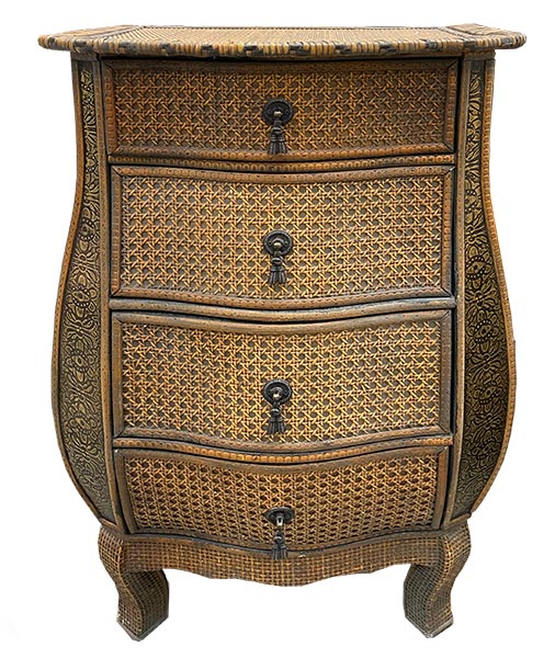 cane cabinet chest of drawers