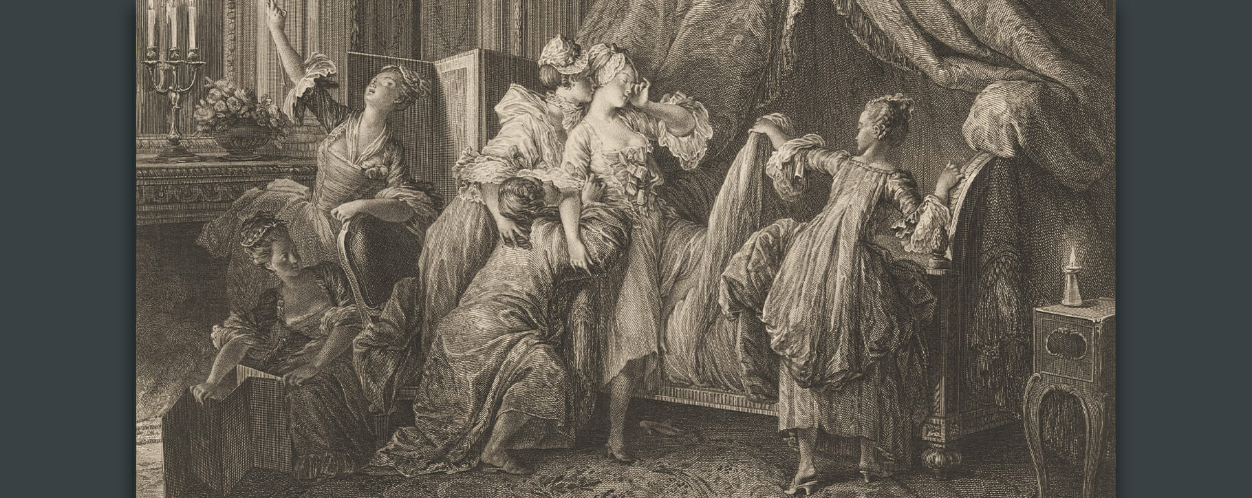 18th century bed scene