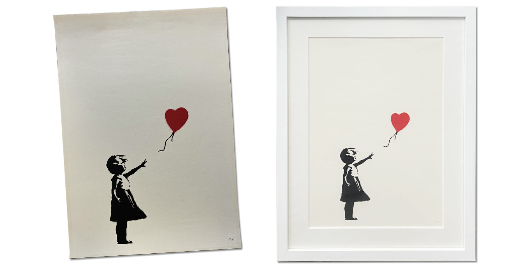 Banksy heart print frame