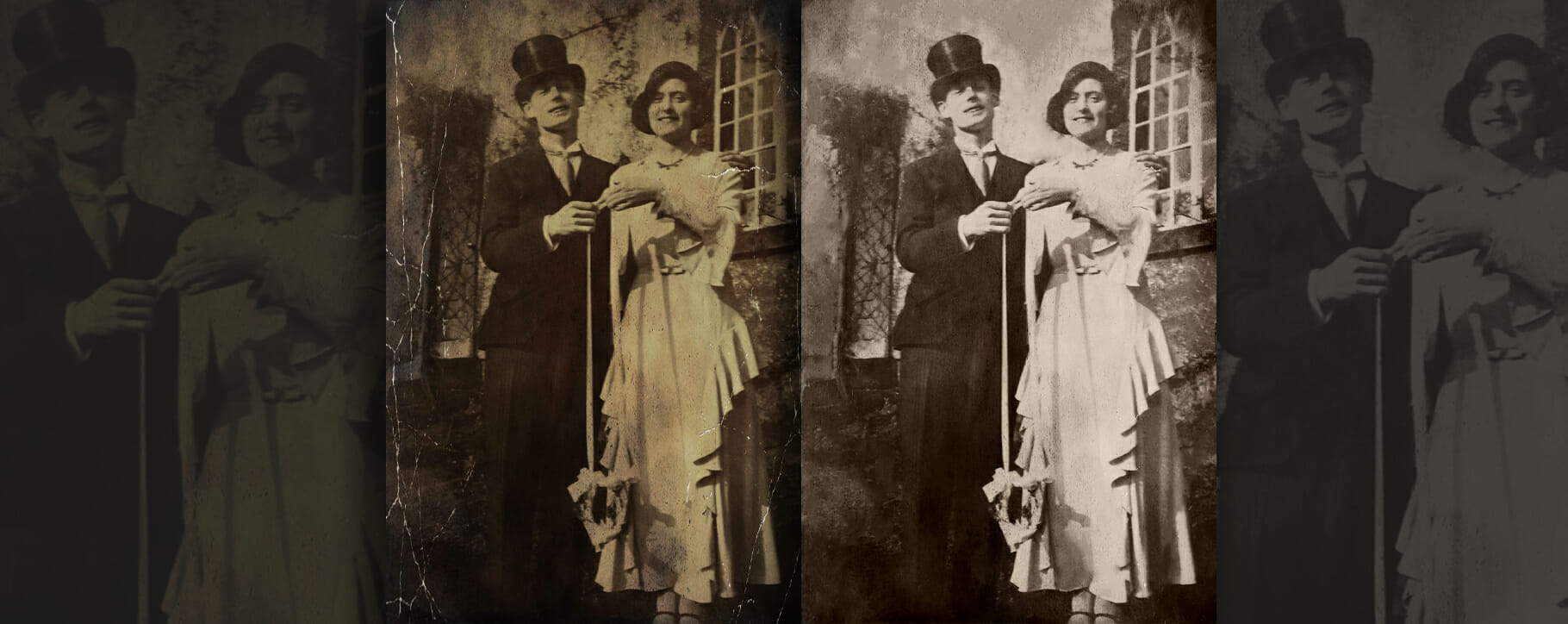 Wedding photo digitally restored