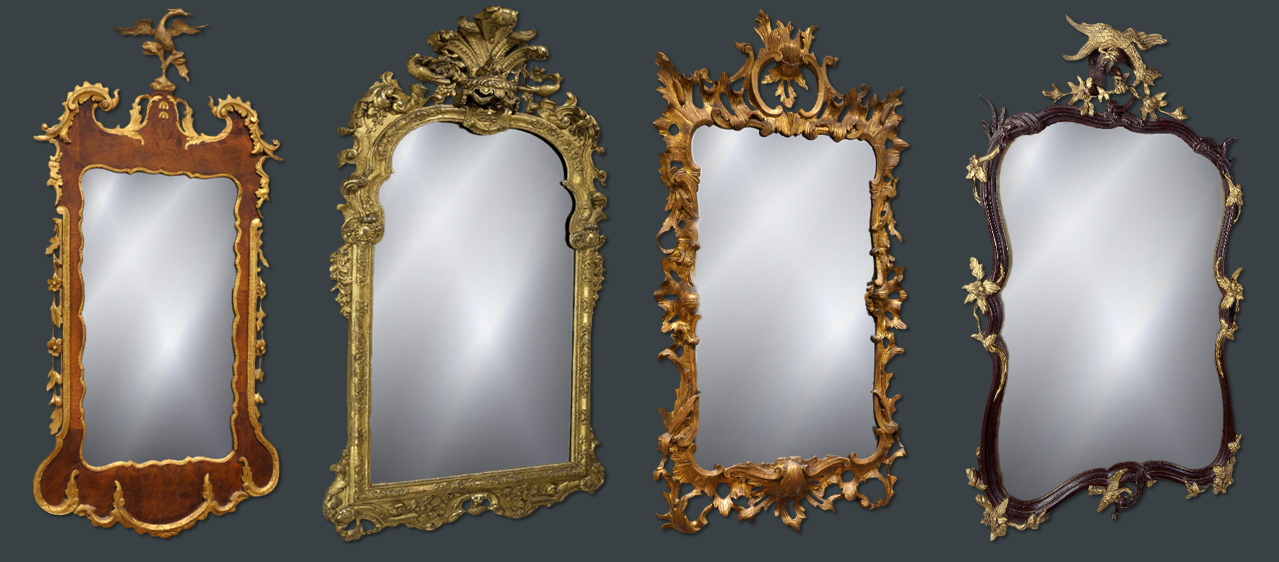 Gold leaf mirrors