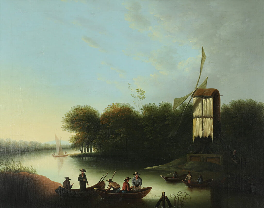 Dutch river painting after