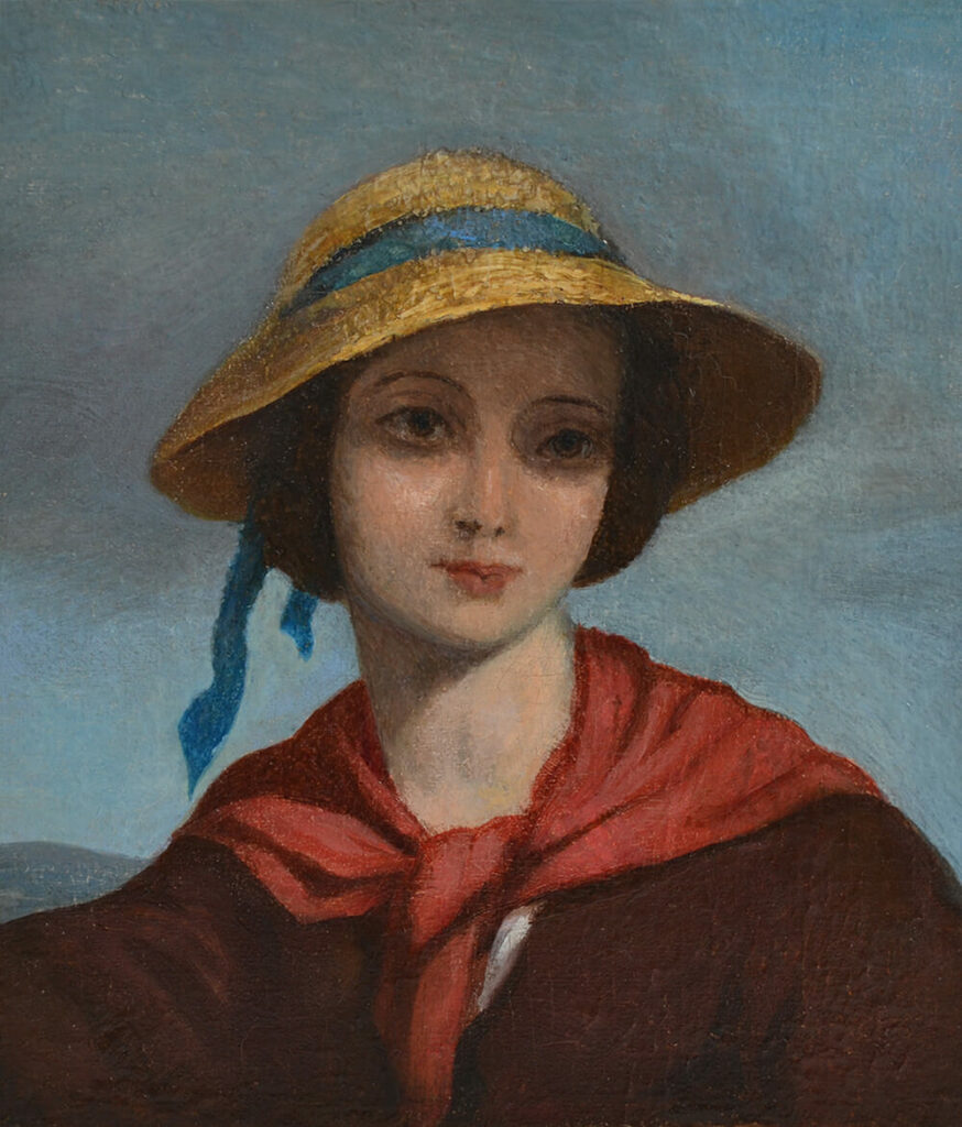 Hat lady after missing paint