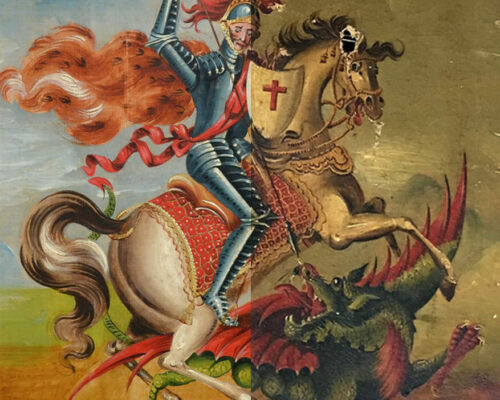St George discoloured painting