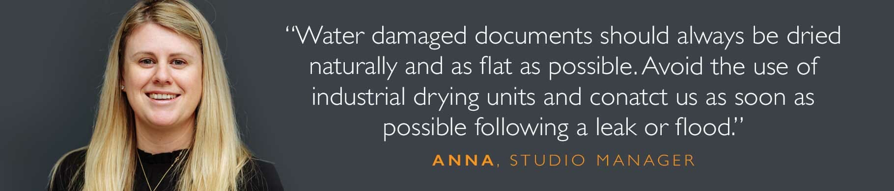 Anna quote about water damaged paper
