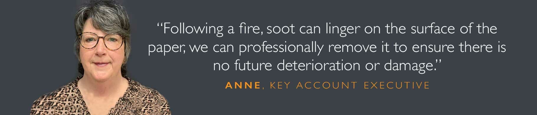 Anne quote about soot damaged paper