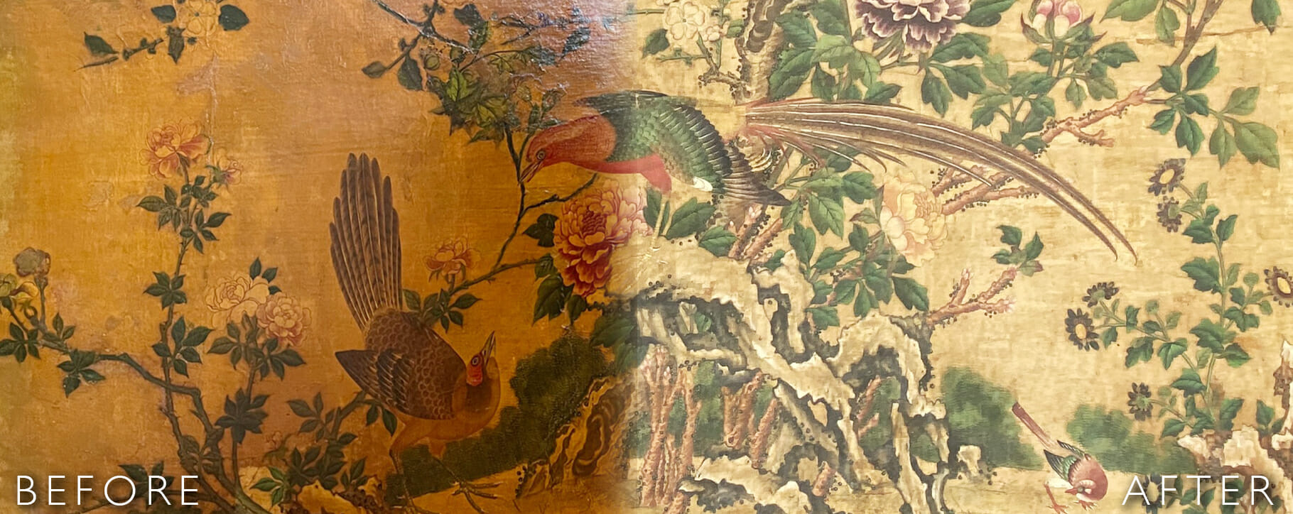 Chinoiserie screen varnish removal