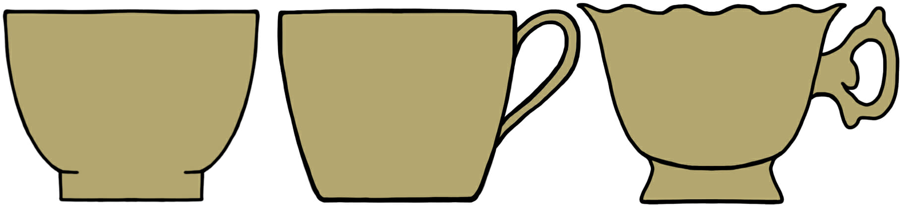 Teacup handle shapes eras factory
