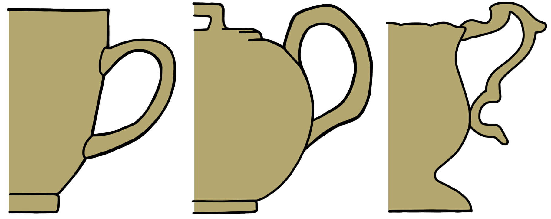Antique teapot shapes