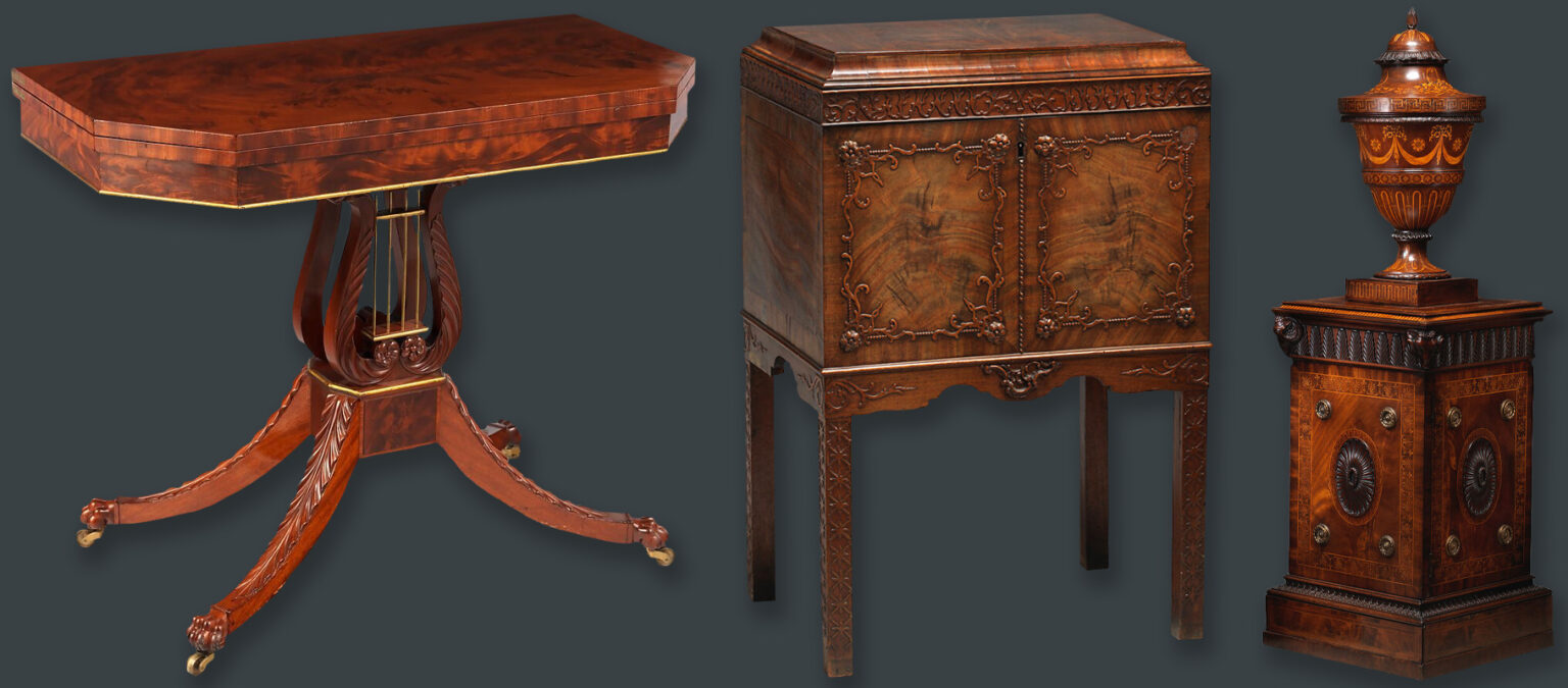 Veneer variations identifying antique furniture wood types