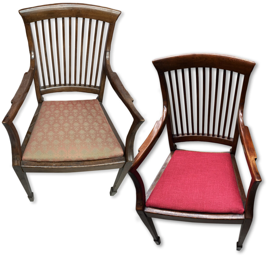 Antique armchair upholstery