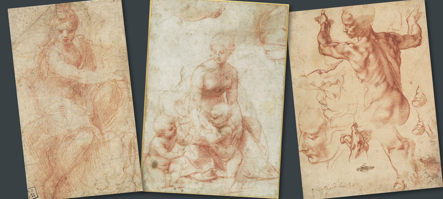 Renaissance master red chalk drawings