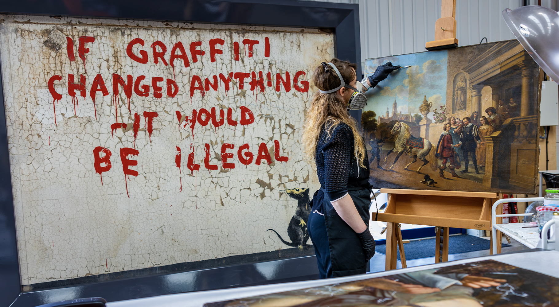Banksy in the studio
