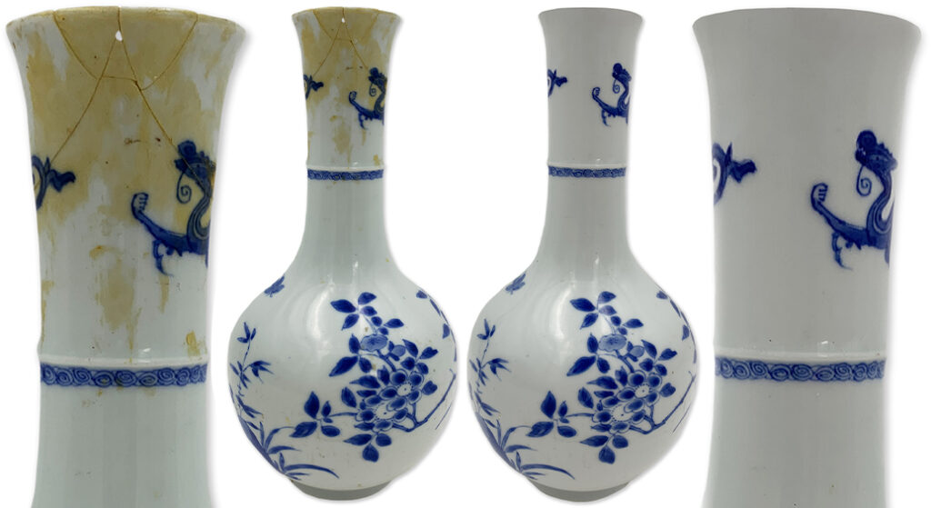 Porcelain vase glue repair