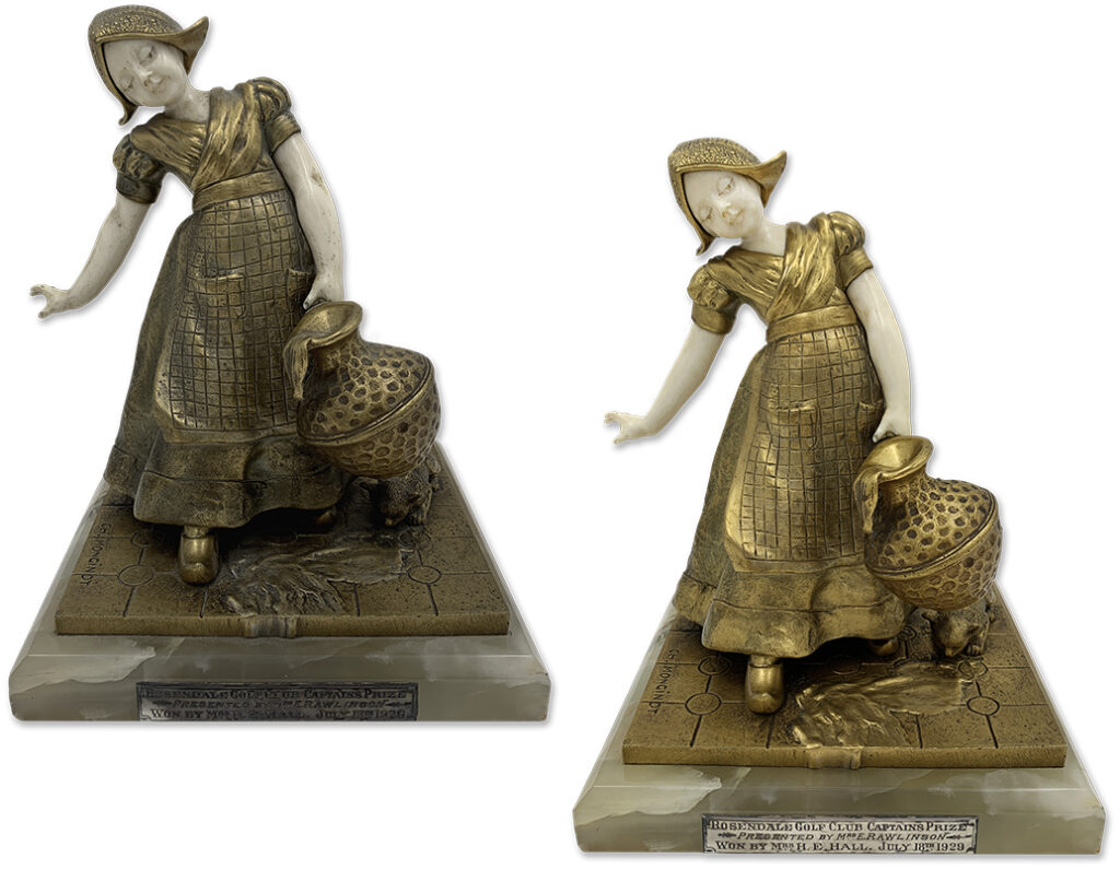 Bronze ivory statuette