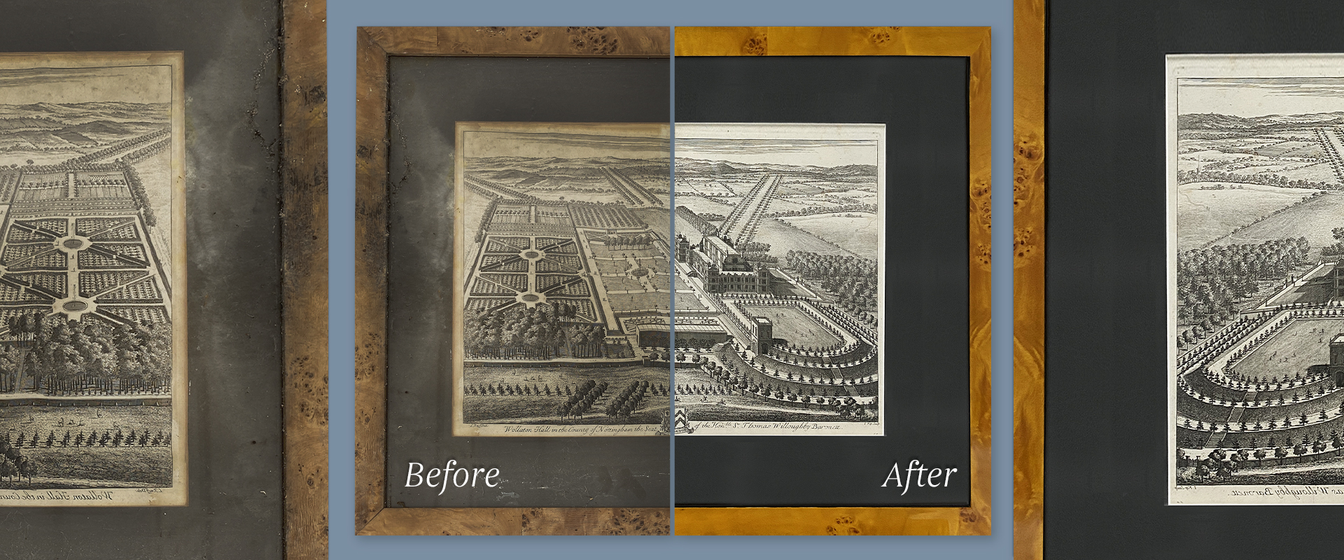 Mould damaged cartography print