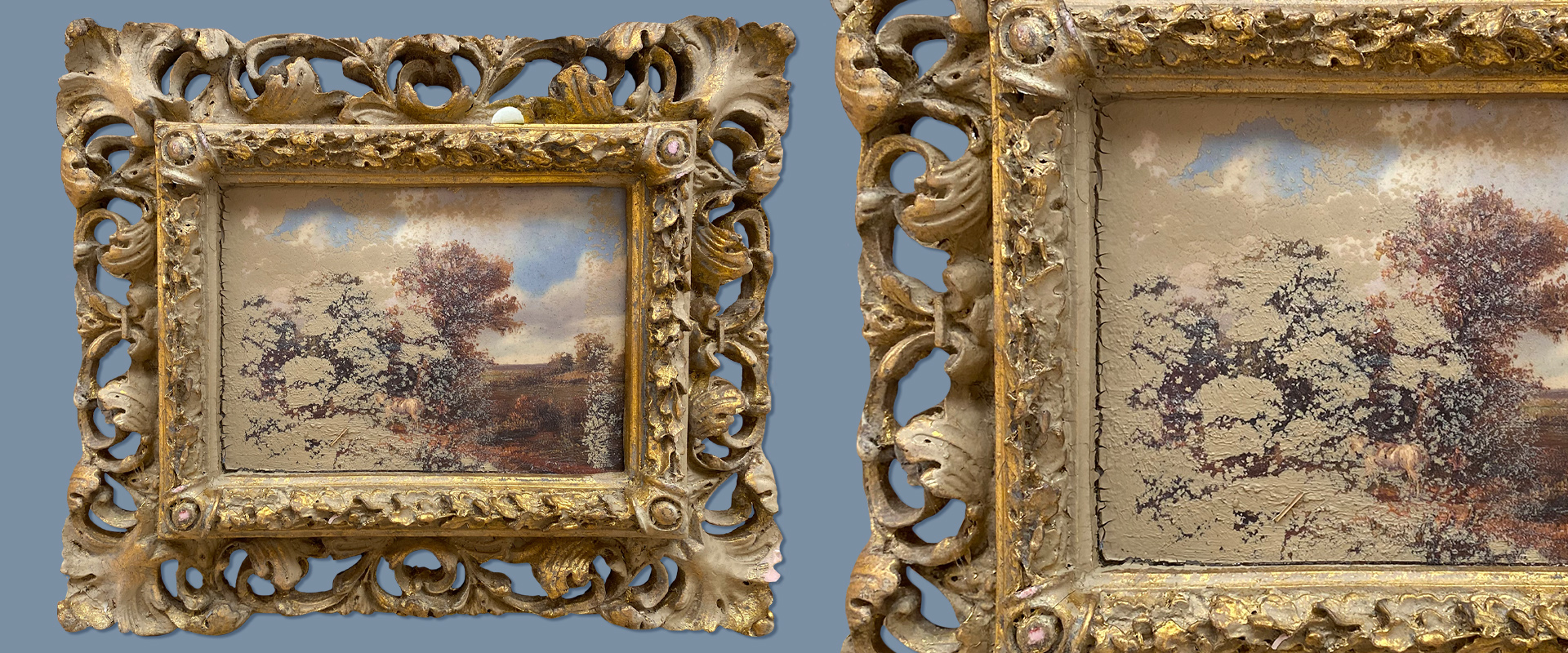 Mould damaged small painting