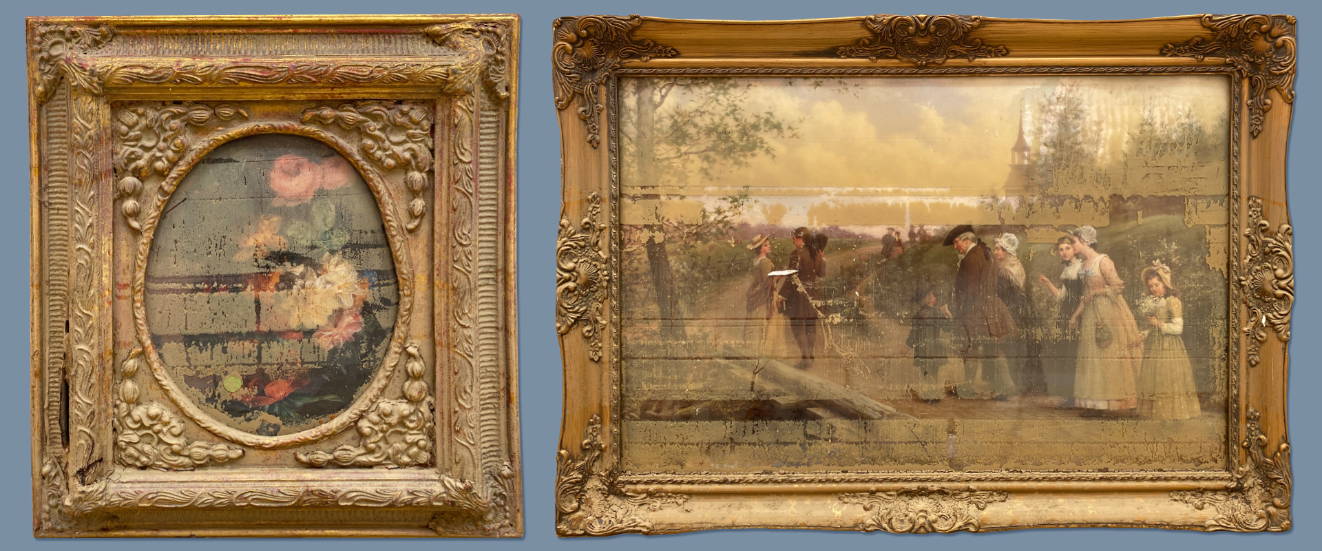 Mould damaged painting print