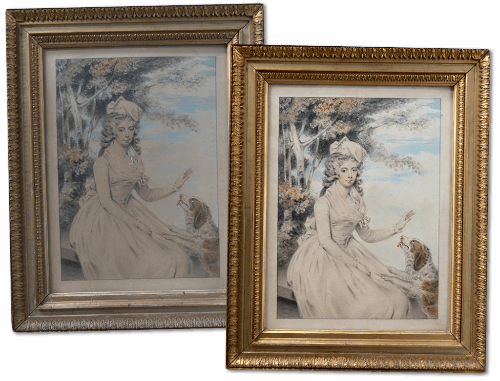 Pastel chalk drawing restoration