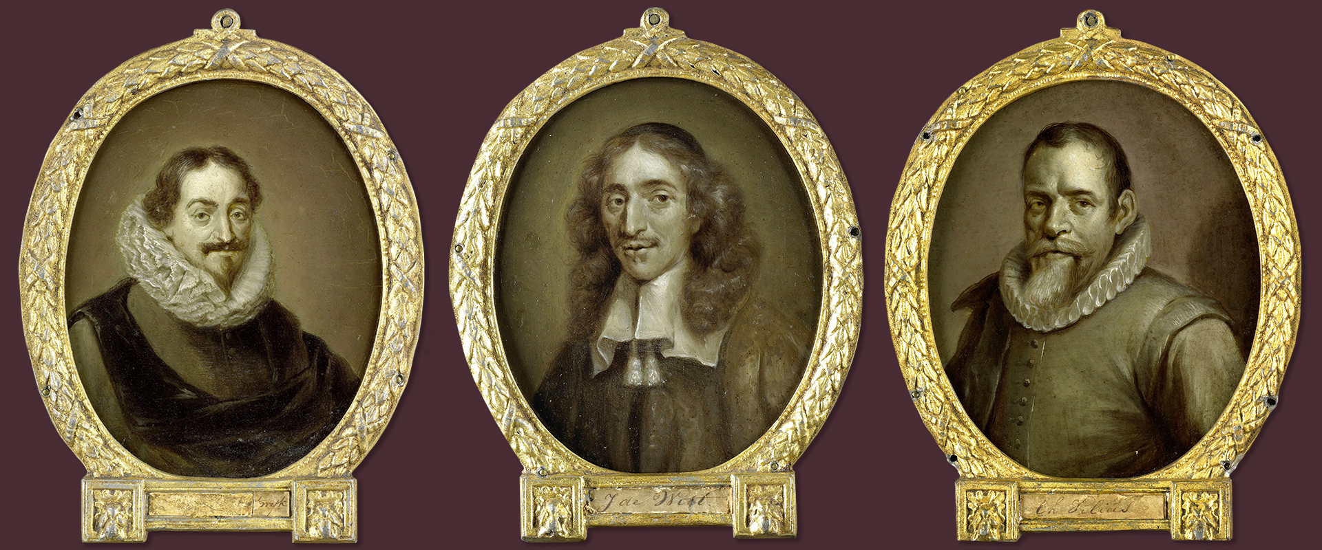 grisaille portraits on copper