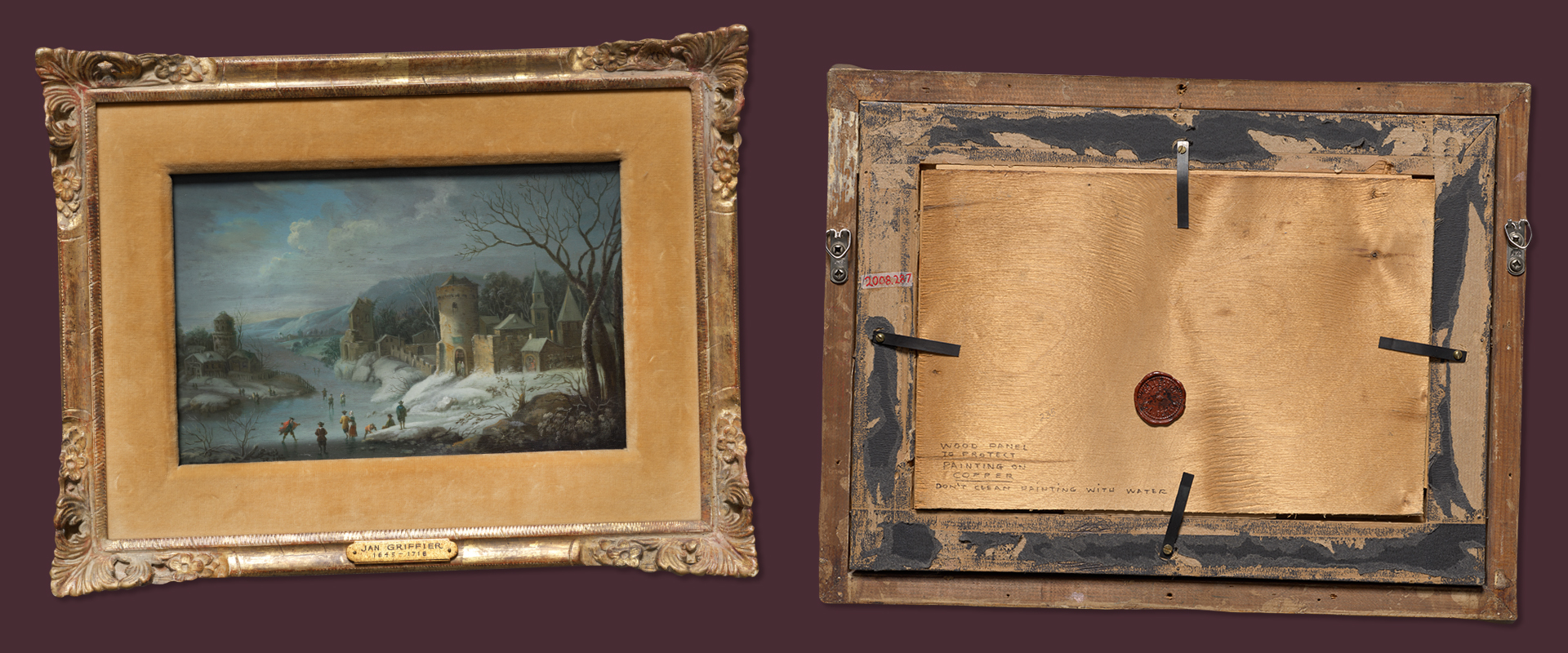 Copper painting in frame