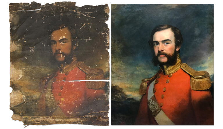 Torn portrait by William Beechey