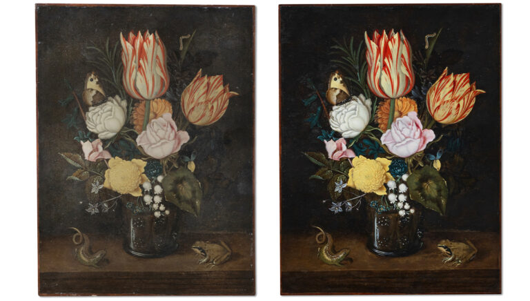 Still life painting discolouration