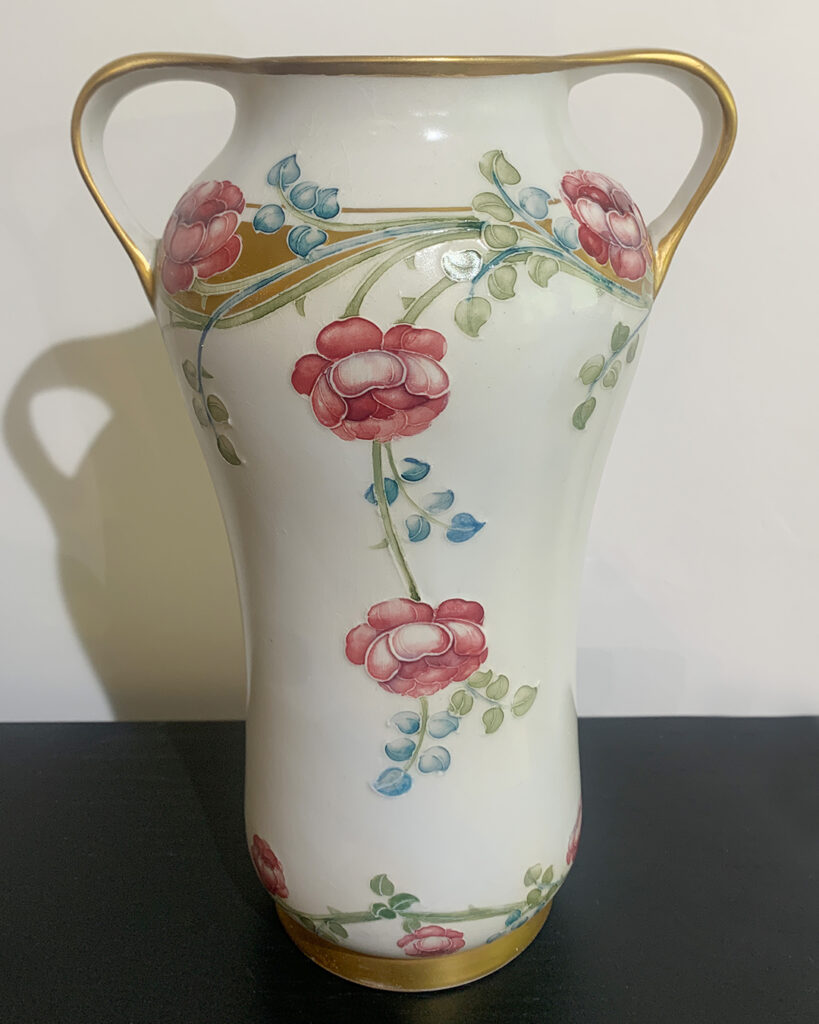 broken ceramic vase reassembled and retouched