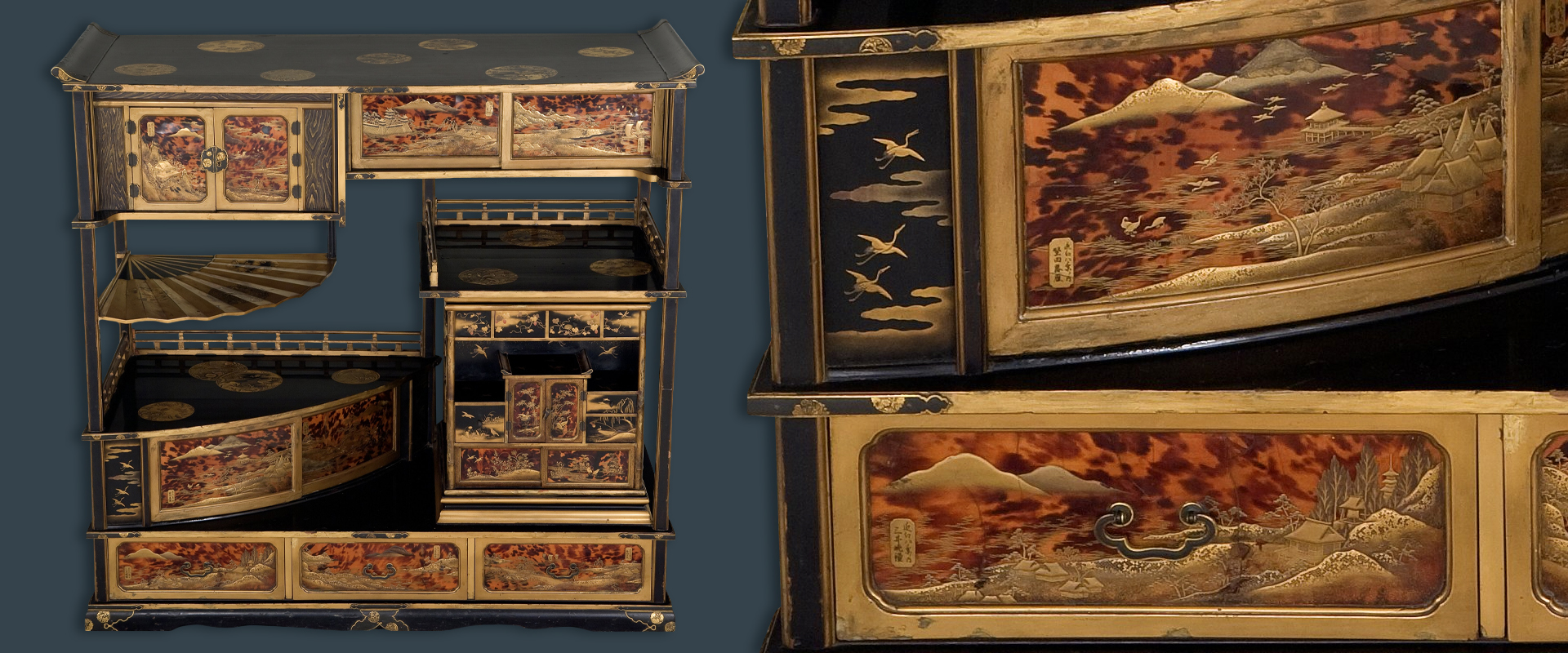 Japanese tortoiseshell furniture 