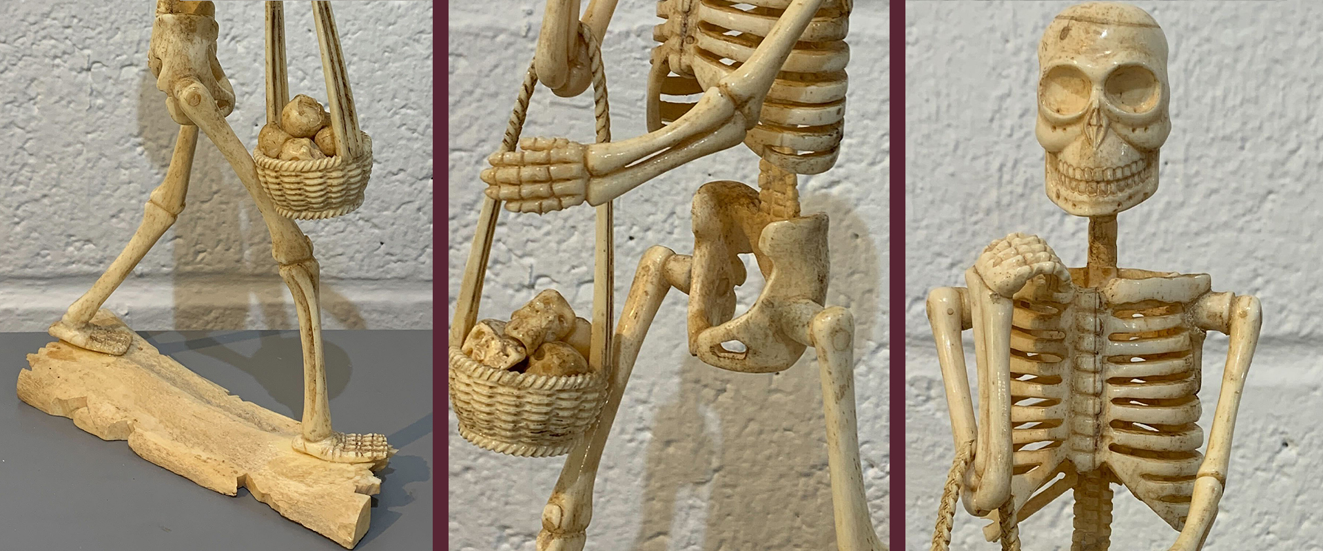 Antique skeleton figurine details
