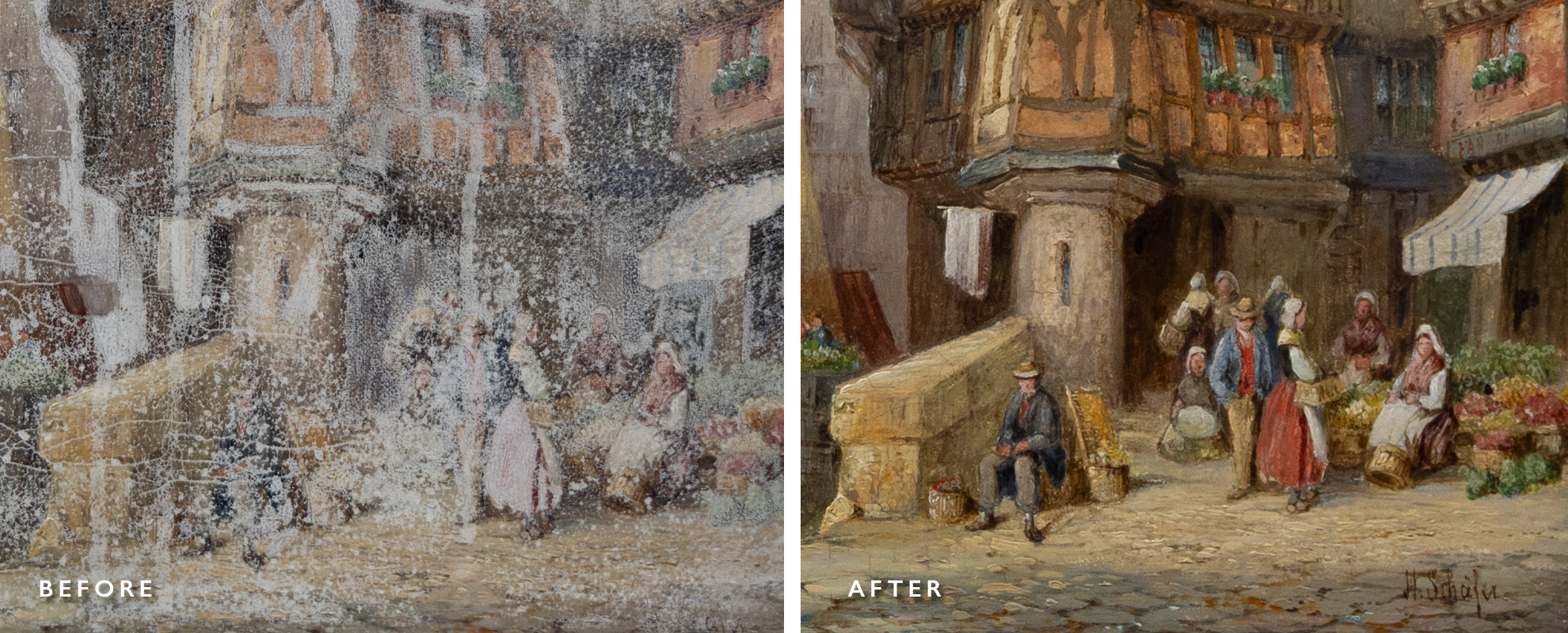 Moisture Damaged Painting Restoration